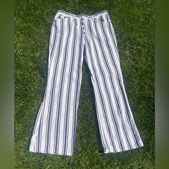 60s Vintage Wrangler Misses Striped Button Fly Jeans - Picture 1 of 13